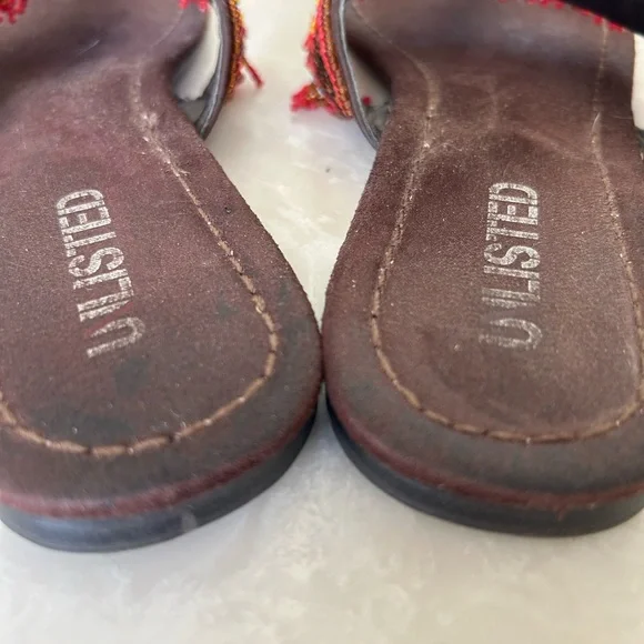 Beaded Leather Thong Sandals by Unlisted, Multi Colors, Sz 7.5, Great Condition! - Picture 7 of 11